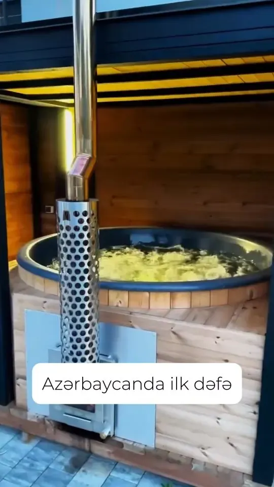 Odunla qızan jakuzi — Azərbaycanda ilk dəfə — odunla qızan hot tub