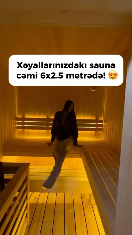 Daxili sauna — Xəyallarınızdakı sauna cəmi 6x2.5 metrədə