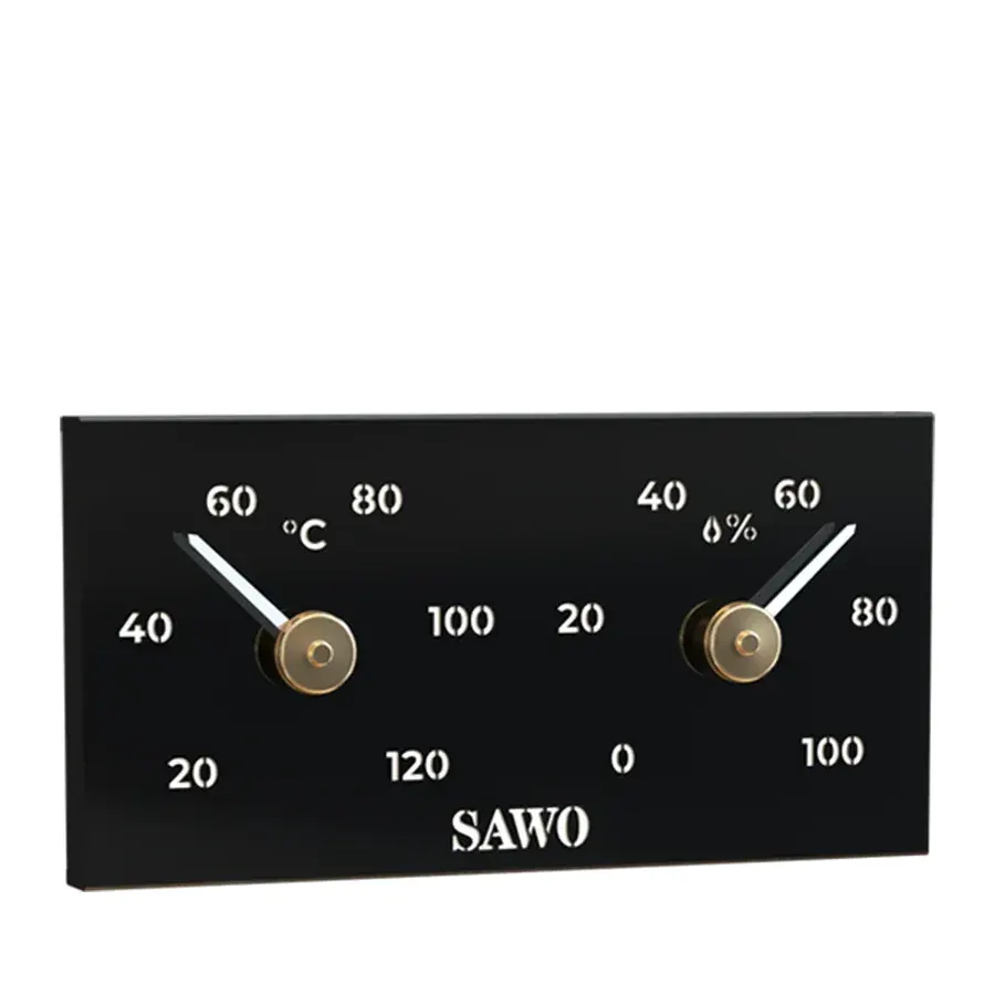SAWO Black Metal Thermo-Hygrometer
