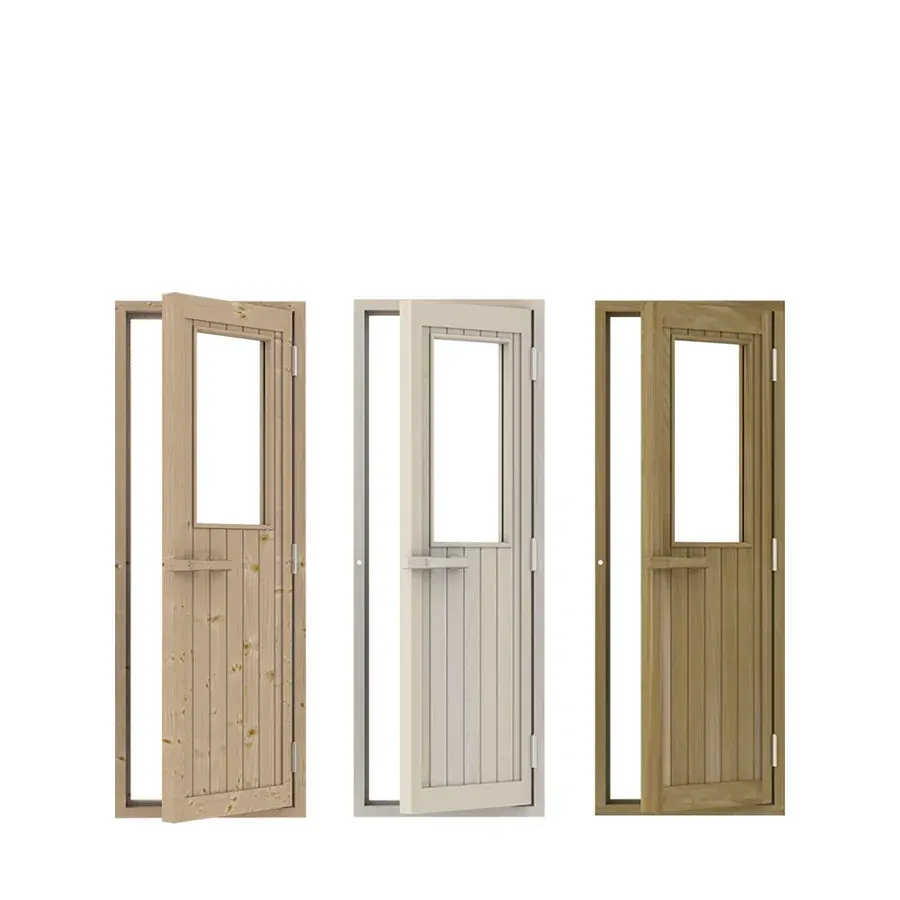 SAWO Wooden Door with Clear Glass Window
